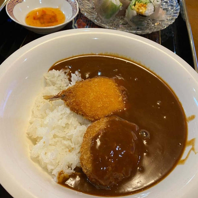 5.31☆ウチの夜ごはん❣️カレーと生春巻きです。