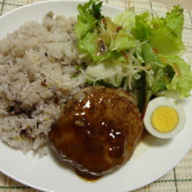 生姜焼きハンバーグプレート