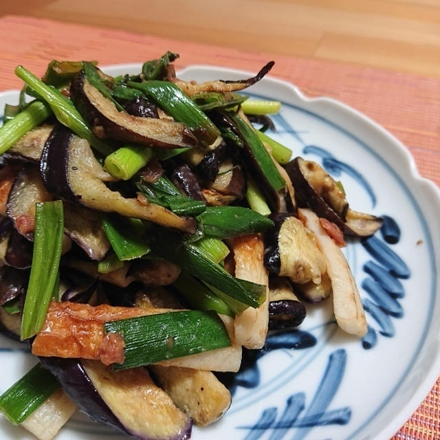 茄子とちくわの梅味噌マヨ炒め