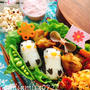 【キャラ弁】ペンギンおにぎりタンドリーチキンの遠足弁当