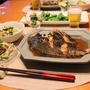 ストウブで『真カレイの煮付け』の献立。