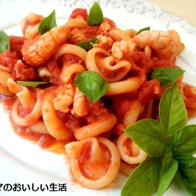 エビがたっぷりのヴェスビオパスタ