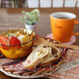 朝ごはん＊いつものヨーグルト朝ごはん、コンビニスイーツでお茶