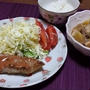 厚揚げ入り肉じゃがと白身魚のムニエル