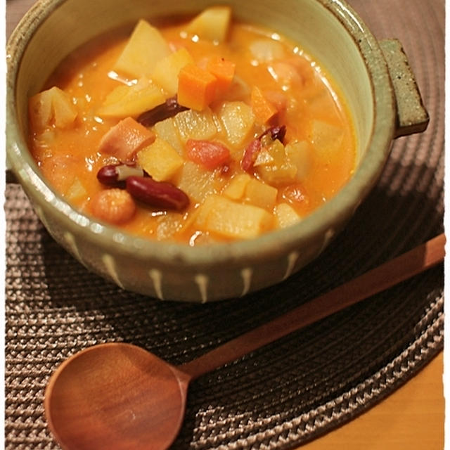 ミネストローネがメインのばんごはん