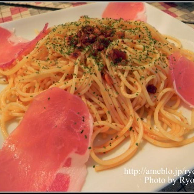 食べラー生ハムパスタ☆ゴーヤナムル