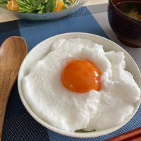 ふわふわたまごごはん。と豆苗らばー