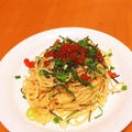 ランチは明太子と大葉の和風パスタで☆
