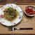 【献立】茄子と舞茸のバター醤油パスタ、ミニトマトのサラダ