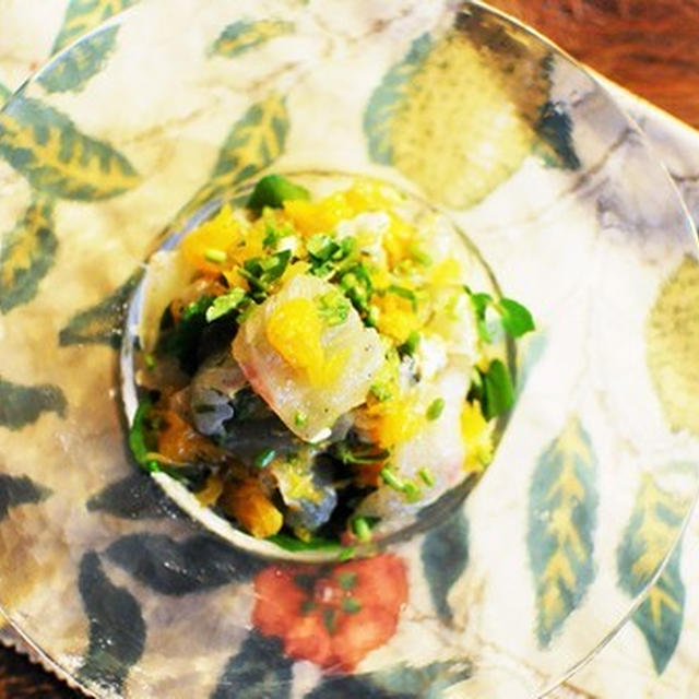 伊予柑と真鯛の洋風サラダ