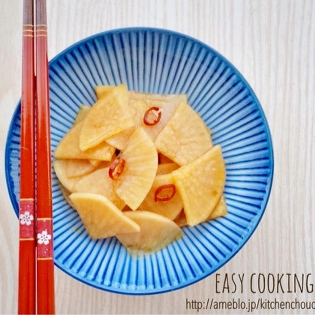 作り置き可能♡5分で完成ぼりぼり大根漬け-常備菜＊ご飯