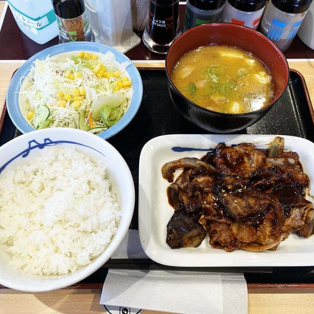 豚と茄子の辛味噌炒め定食を再食 〜松屋・期間限定〜