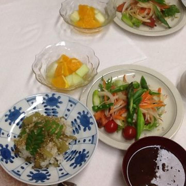 5月第2週はふきとアスパラ、初夏の和食