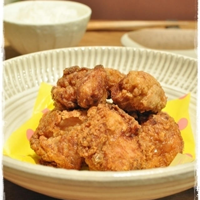 【醤油麹唐揚げ、小松菜の白和えなど】