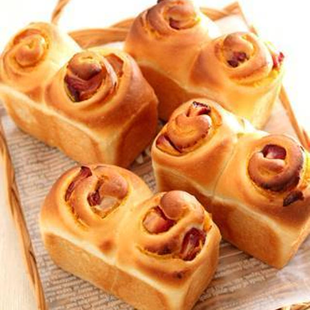 セミドライアップルと安納芋のミニ食パン