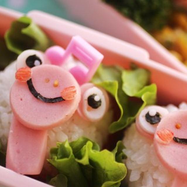 桃色かえるちゃん弁当　と　うっかり朝シャン。