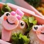 桃色かえるちゃん弁当　と　うっかり朝シャン。