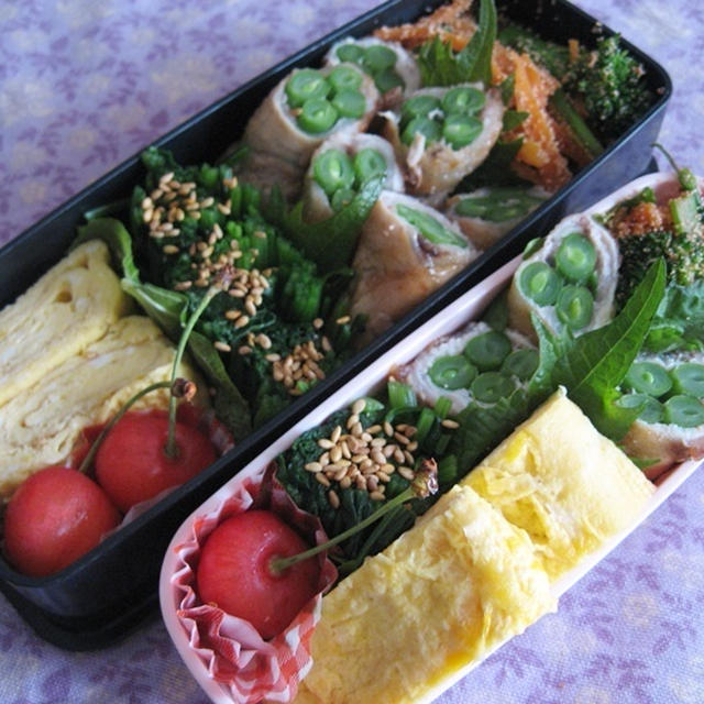 高校生男子弁当　＆　晩ご飯はミルフィーユカツ、トマトのお浸し