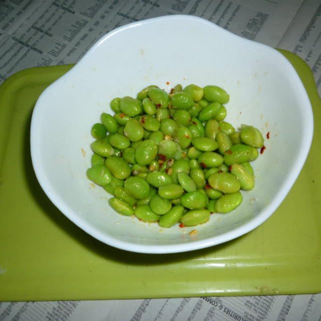冷凍剥き枝豆のアヒージョ･オイル炒め