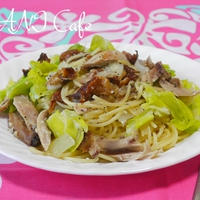 グリルチキンの塩麹スパゲティ
