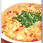 メシ通『魚介を使った簡単レシピ』 ☆ 市販の拉麺を海老風味のかき玉に！