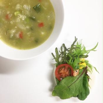 ☺︎緑の野菜と岩塩のスープ