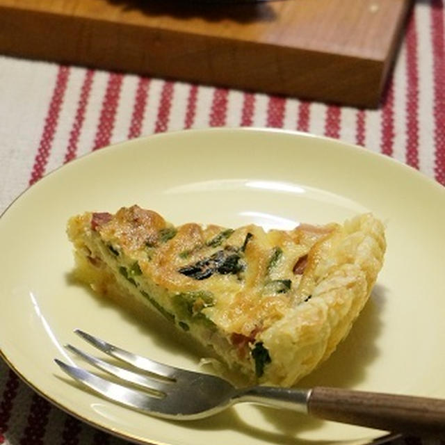 和風*ほうれん草とベーコンの豆腐キッシュ