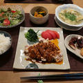 よだれ鶏の晩ご飯 　と　秋桜の花♪