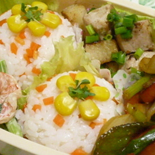 昨日の続き(^^ゞ人参おにぎりのお弁当✿