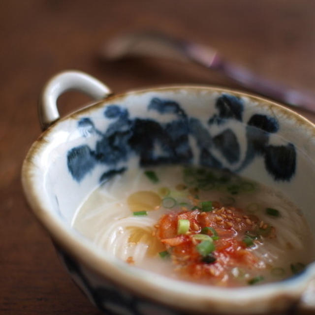 白濁鶏スープにゅうめん。