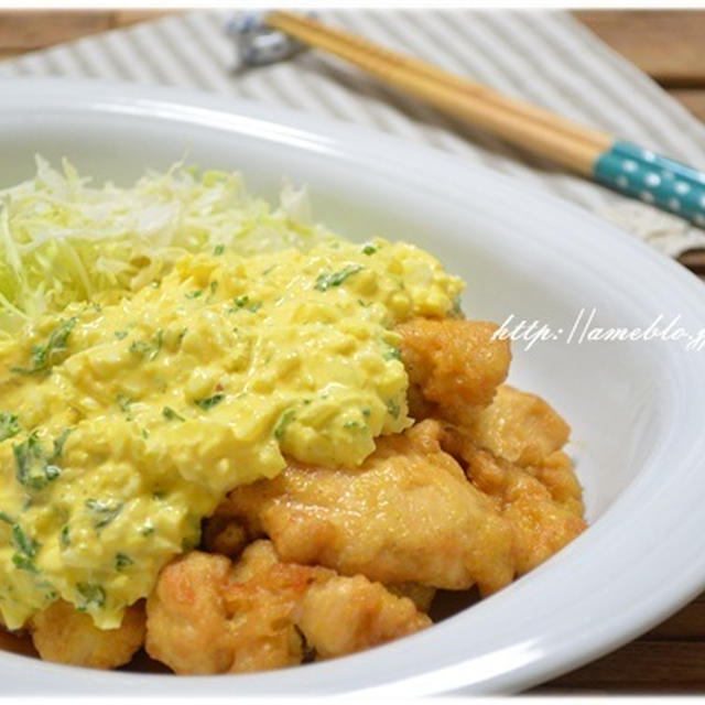 しっとりやわらかチキン南蛮で晩ご飯☆