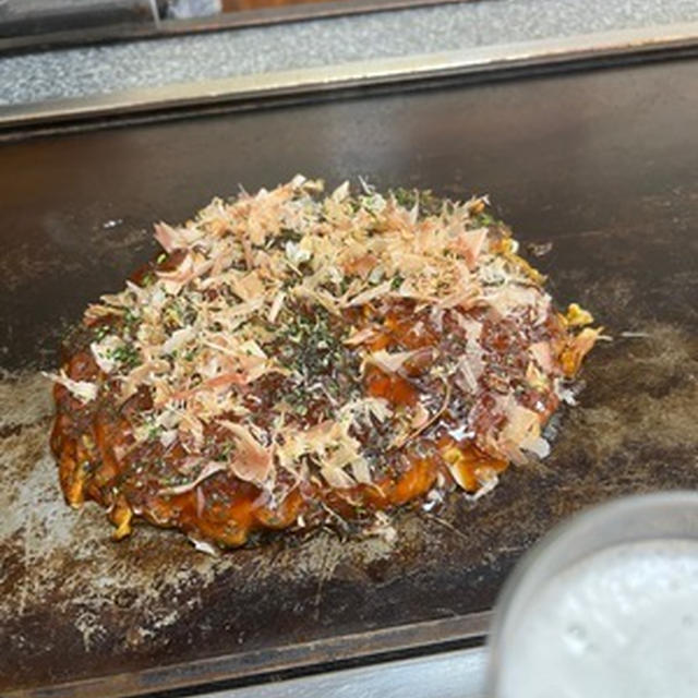 お好み焼きのソースが沁みたぁー