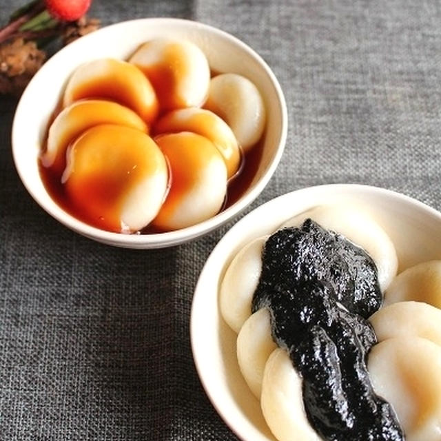 豆腐の白玉団子＊黒胡麻＆みたらし【連載記事更新しました】