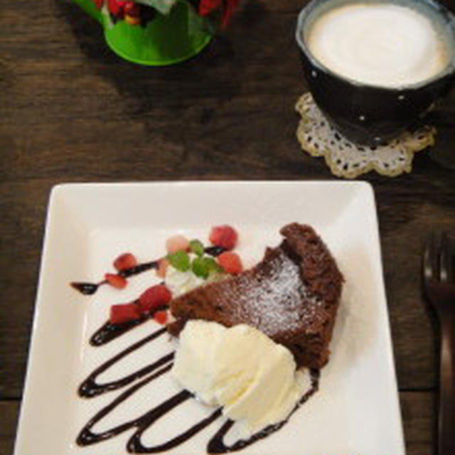スイーツカフェ☆ガトーショコラセット(レンジレシピ）