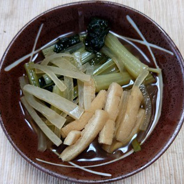 小松菜と大根と油揚げの煮浸し