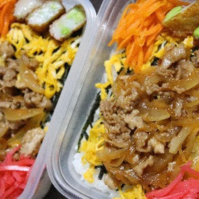 5月24日　　豚肉の甘辛炒め　のっけ丼弁当