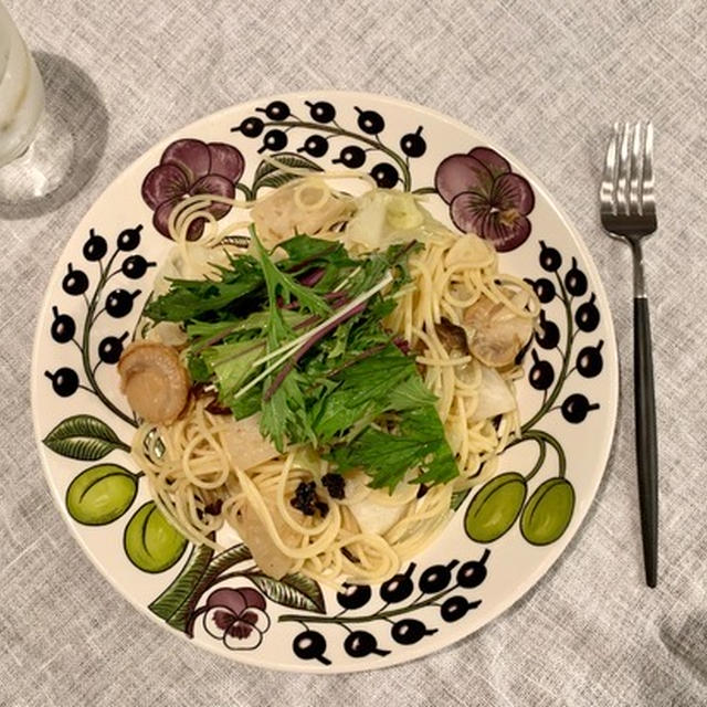 だんなさまが作ってくれた、パスタの夜ごはん
