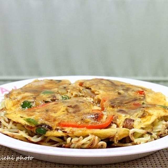 豚玉のせあんかけ焼きそば＆「ちょこっと失敗した網焼き器購入・・・注意書きを・・」