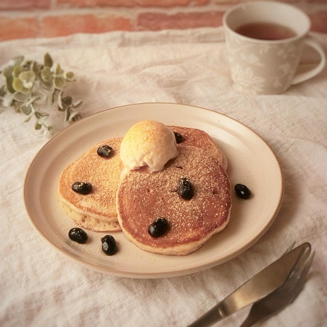 ホットケーキミックス★黒豆のパンケーキ