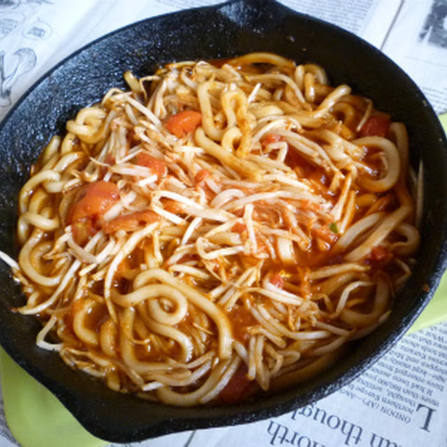 アクアパッツァの残り出汁で焼きうどん