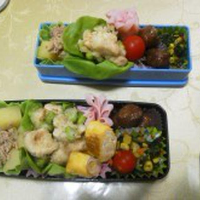 鳥と枝豆のかき揚げ弁当