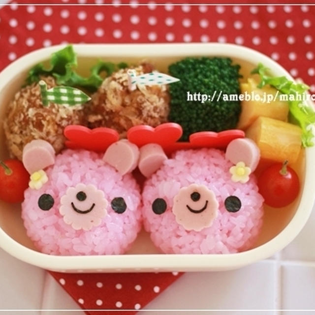 ピンクのクマちゃん＊キャラ弁
