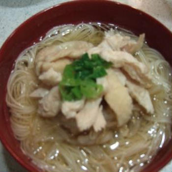 水晶鶏のさっぱりそうめん