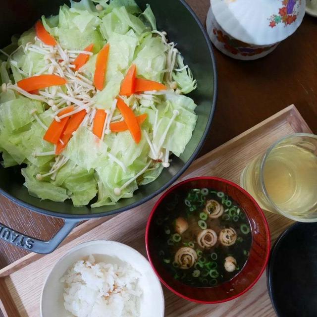 キャベツと豚肉の蒸し煮、昨日の晩ごはん#私のごはん