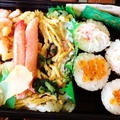 病院の日・・・コンビニ弁当持って庭園で（笑）
