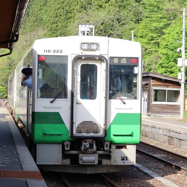 新緑の只見線④会津宮下駅