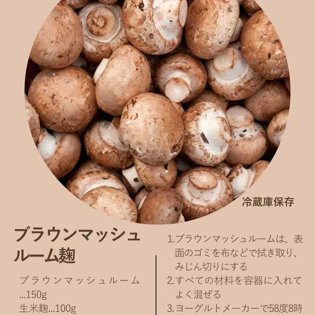 【cooking】ブラウンマッシュルーム麹を作ろう