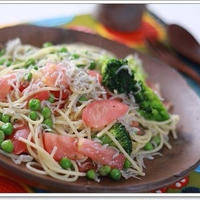 ちりめんじゃことグリンピースの春爛漫パスタ☆