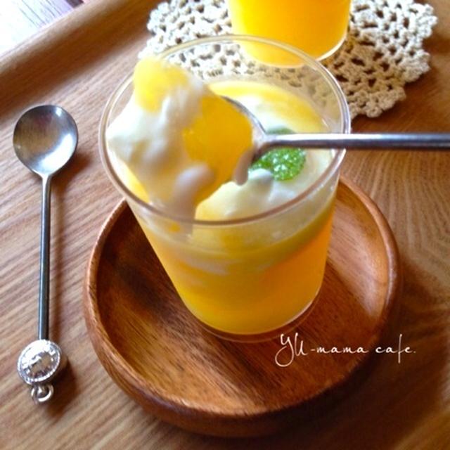 オレンジゼリーのハチミツヨーグルト♡ メイソンジャーでイチゴミルク♡雑貨。