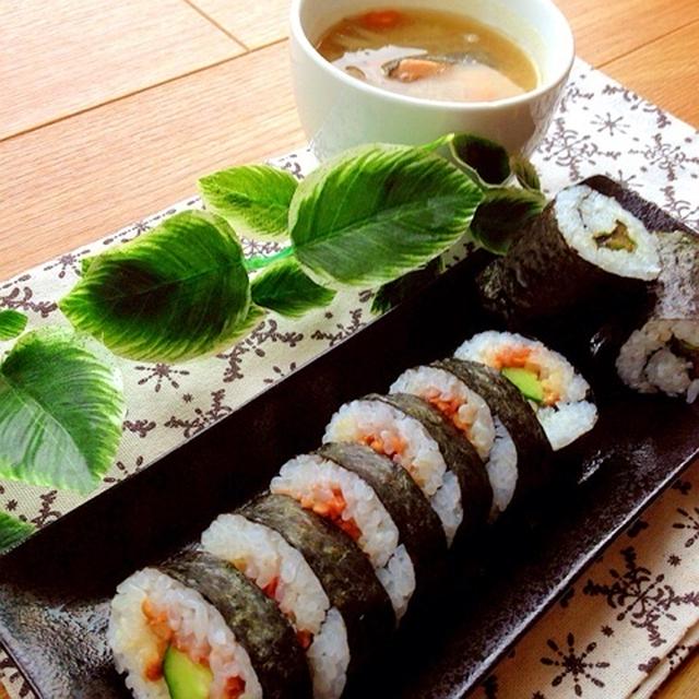 石狩汁と太巻きランチ♡